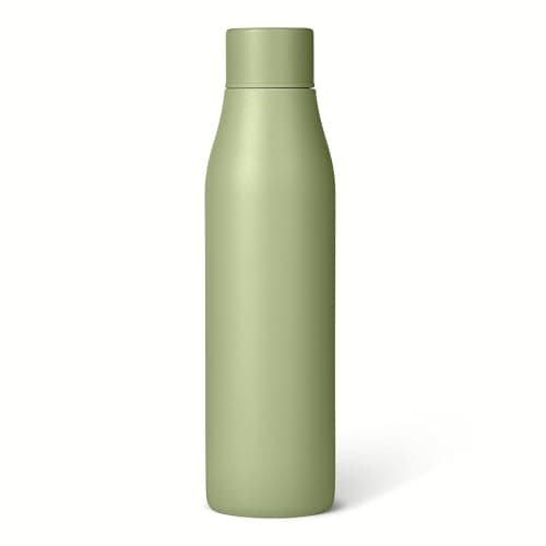 Amazon Basics Insulated Stainless Steel Water Bottle, 600ml, Double-Wall, BPA-Free, Leak-Proof, Olive