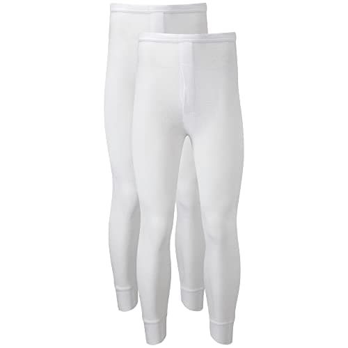 Heatwave® Pack of 2 Men's Thermal Trousers Long Johns Warm Underwear Baselayer Thermals, Medium White — view 4