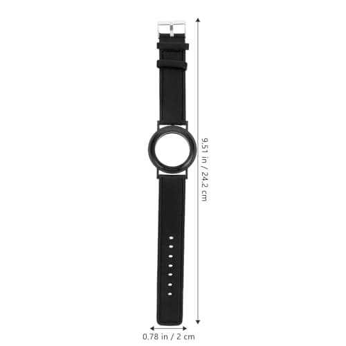 ibasenice Adjustable Leather Wristband Compatible with Bluetooth Tracker Breathable Hollow Design Lightweight and Comfortable Tracking Watch Strap for Boys — view 2