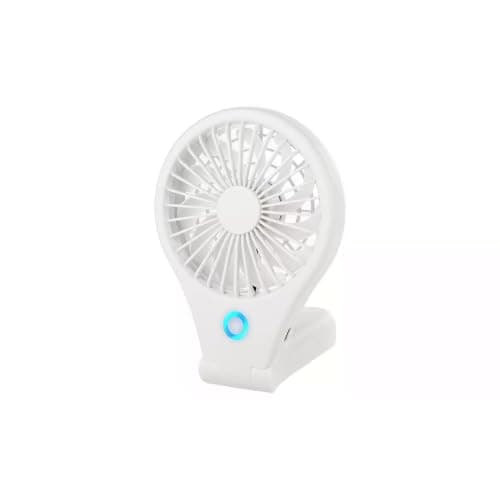 2-in-1 Rechargeable Handheld & Desk Fan, USB-C Charging, 3 Speeds, 8-Hour Runtime, Foldable Stand - Portable Personal Mini Fan for Travel, Commute, Bedside, Office (White) — view 3