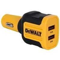DEWALT Heavy Duty 24W USB Car Charger Adapter, Cigarette Lighter Adapter USBA Charger, Fast Charging Car Lighter USB Adapters, Cell Phone Automobile Chargers for iPhone, Samsung Galaxy, iPad — view 5