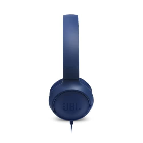 JBL Tune 500 On-Ear Lightweight Foldable Headphones with Pure Bass Sound, 1-Button Remote with Built-In Microphone, Blue — view 4