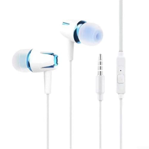 Portable Wired Earbuds 3.5mm for Travel Commute(white gold)