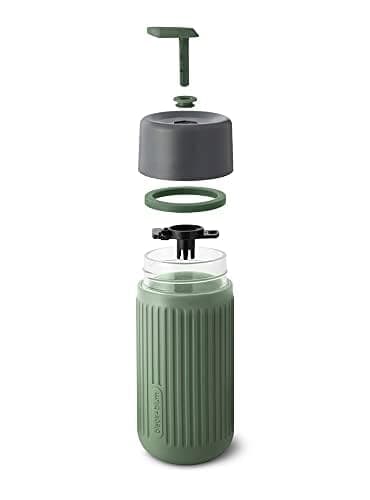 BLACK + BLUM Glass Travel Cup | Leak Proof | Non-Slip Grip | 340ml | Olive — view 3