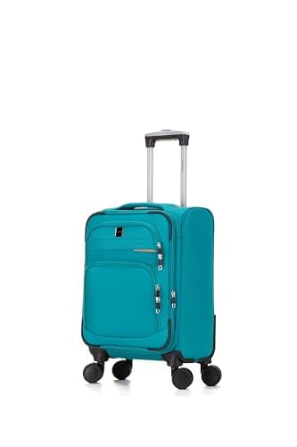 Skylark Cabin Carry Suitcase 20" Lightweight 4 Wheels Spinner 3-Digit Combination Lock Soft Shell Luggage Hand Luggage Flight Bag for EasyJet Ryanair Birtish Airways and All Other Airlines 55x35x21