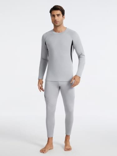 Celfaeree 3 Pack Men's Thermal Underwear Top Fleece Lined Long Sleeve Compression Shirts Warm Base Layer for Running Ski Hiking,Lightweight Breathable Black(H)/Grey/Navy Blue M — view 4