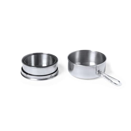 Personalised 220ML Collapsible Stainless Steel Travel Cup with Metal Carabiner Foldable Reusable Drinking Cup, Cup for Hiking, Travel & Outdoor Use — view 5