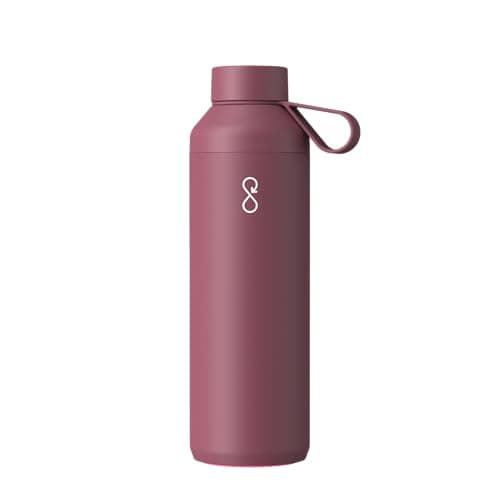 Ocean Bottle Peak Water Bottle 710ml | Slim Stainless Steel Design | Leak Proof, Dishwasher Safe and BPA Free | Suitable for Hot, Cold and Carbonated Drinks | Eco Friendly Bottle (Maroon Dusk)