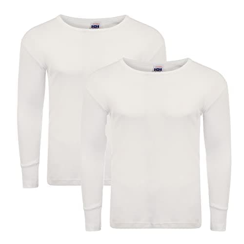 Heatwave® Pack of 2 Men's Thermal Long Sleeve Top, Warm Underwear Baselayer, S M L XL XXL Thermals, Large White — view 2