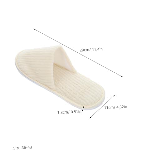 BESPORTBLE 6 Pairs Washable Coral Fleece Hotel Slippers for Guests Non-slip Closed-toe Indoor Slippers in Multiple Colors Warm Comfortable Footwear for Travel Spa and Guest Rooms — view 3