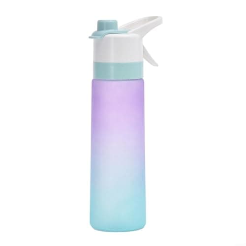 Portable 700ml Spray Water Bottle with Flip Mouth Design and Straw Leak Proof for Outdoor Sports and Travel (Purple)