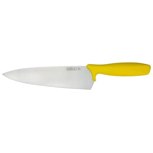 Rockingham Forge Essentials Yellow Handle Chef’s Knife 24cm for Cooked Meats- Coloured Knives for Food Hygiene, Allergen and Intolerance Food Preparation - Colour Coded Stainless Steel Kitchen Knives
