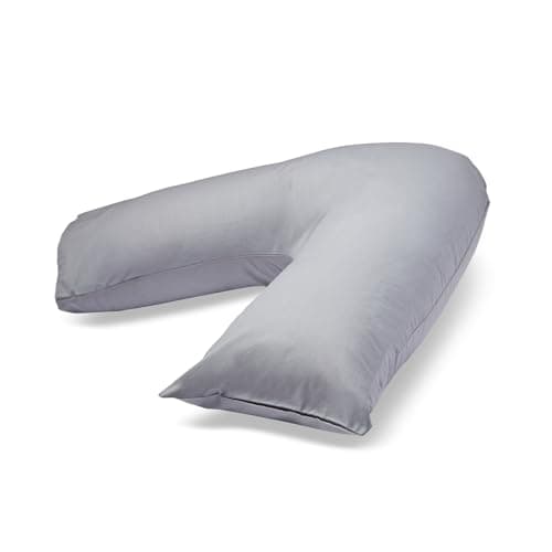 CnA Stores Orthopaedic V-Shaped Pillow Extra Cushioning Support For Head, Neck & Back (Grey, V-pillow With Cover) — view 2