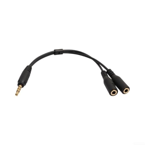 Dual Headset Adapter 3.5mm Jack for Travel Use