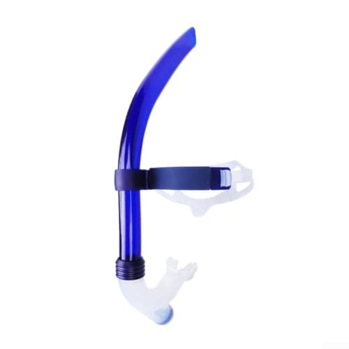 Front Mounted Swimming Snorkel For Adults And Kids, Adjustable Silicone Breathing Tube For Freestyle Technique, Pool In Blue(Blue)