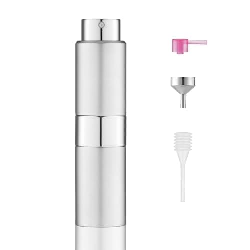 Toureal Travel Perfume Atomiser Refillable, 20ml Spray Bottle,Silver