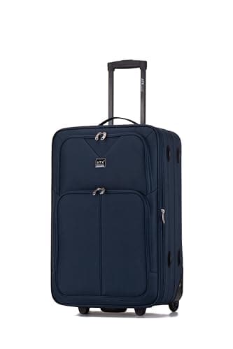 ATX Luggage 26” Medium Suitcase Expandable Durable Lightweight Suitcase with 2 Wheels & Built-in 3 Digit Combination Lock (Navy, 79 Liter)