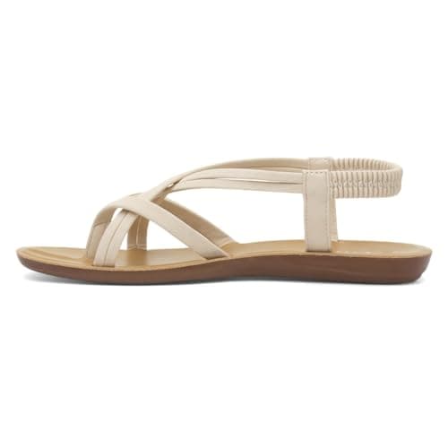 Lilley Womens Cream Flat Strappy Toe Post Sandal - Size 5 UK - Off-White — view 4