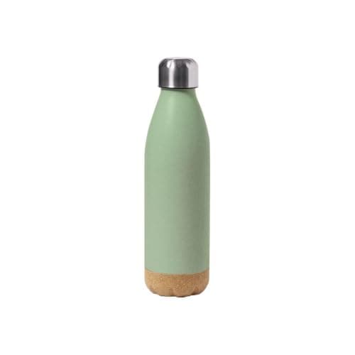 Personalised 650ml BPA-Free Water Bottle with Natural Cork Base & Stainless Steel Lid - Custom Printed Reusable PE Drinking Bottle for Gym, Office, School & Travel — view 3