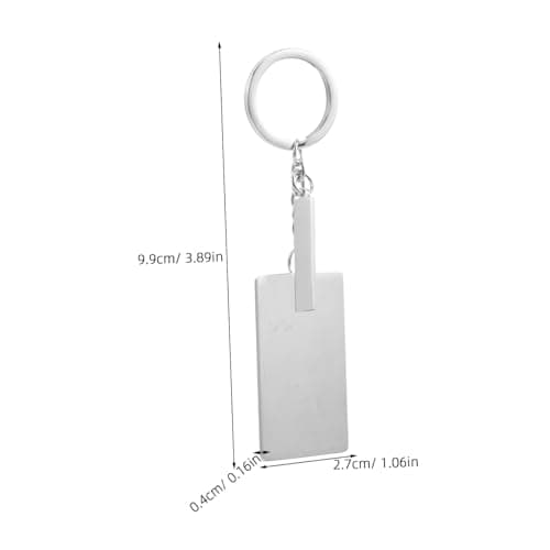 LIOOBO Stainless Steel Keychain Blanks Engravable Rectangular Metal Key Ring for Men Minimalist Key Holder Home Office Travel Accessory — view 2