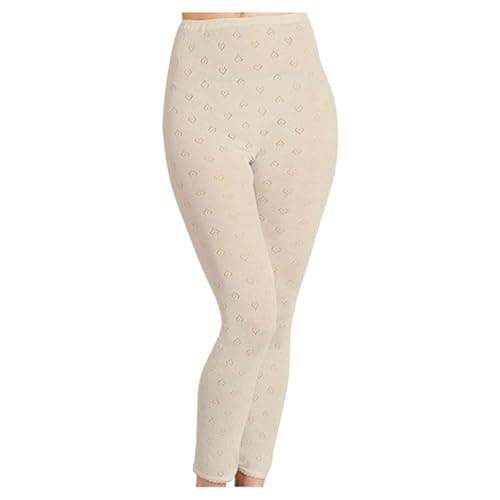 NMB Fashion Women's Snowdrop Thermal Bottoms - Ladies Long Johns Inner Wear Thermal Trouser - Made in The UK (Long John [Cream, X-Large])