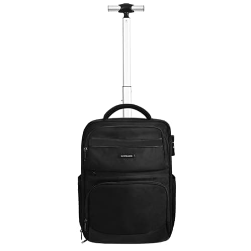 Hivexagon 21 Inch Rolling Backpack Water Resistant Wheeled Anti-Theft Laptop Backpack Hand Luggage Business Bag Large Capacity Multi Compartment Storage for Carry On Luggage Travel