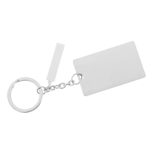 LIOOBO Stainless Steel Keychain Blanks Engravable Rectangular Metal Key Ring for Men Minimalist Key Holder Home Office Travel Accessory