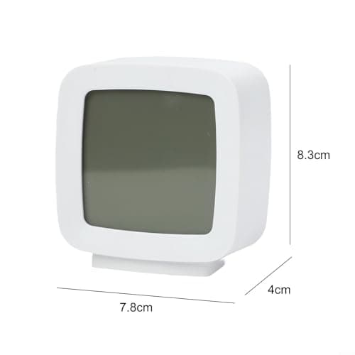 PureBowlic LCD Digital Alarm Clock with Temperature and Humidity Monitor Compact Size Tap or Voice Controlled Backlight 12 or 24 Hour Format Portable ABS for Kids Rooms and Student Desks(white) — view 2
