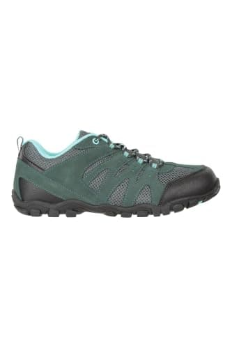 Mountain Warehouse Outdoor Womens Hiking Shoes - Suede & Mesh Upper, Mesh Lined Trainers - for Spring Summer, Hiking, Walking & Outdoors Petrol Adult Shoe Size 6 — view 2