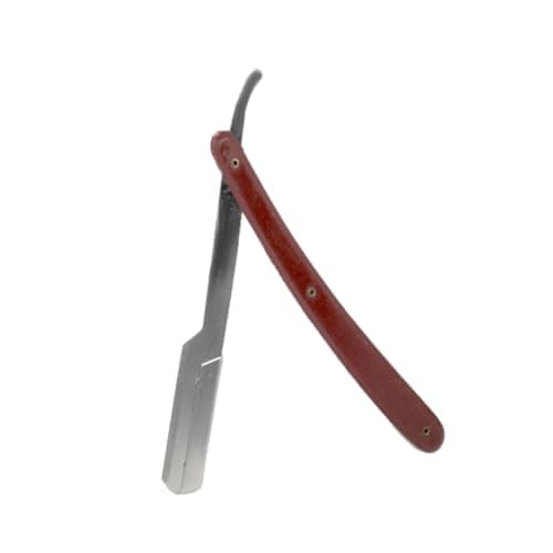 Multi Colour Cut Throat Razor Kit Light Weight Handle & Stainless Steel Professional Barber Razor, Premium Single Blade Straight Edge Razor, Moustache & Beard Shaper, Travel Pouch Included (Maroon) — view 3