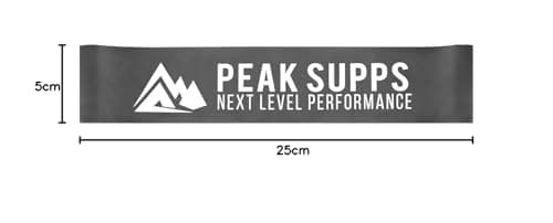 Peak Supps Mini Resistance Bands - Moderate Resistance Loop Band (Grey) - 25cm Looped — view 3