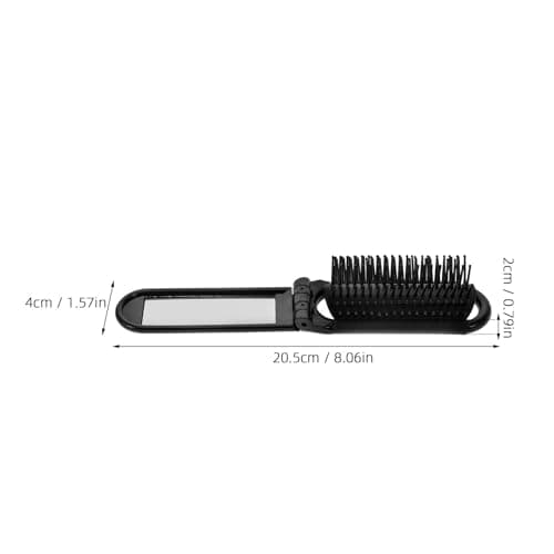 Folding Hair Brush with Mirror Portable Hair Brush Mini with Mirror Compact es for Women Travel for Men Pocket Brush Hair Styling Tools for Any — view 2