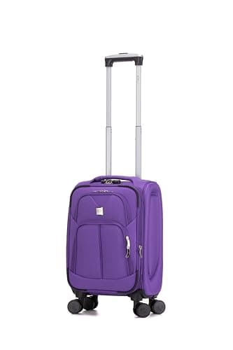 ATX Luggage 55x36x20cm Cabin Carry on Flight Bag Approved Hand Luggage Case Hold Suitcase Fits Ryanair Priority EasyJet FlexiPlus Jet2 Wizzair & More (Purple, 45 Liter)