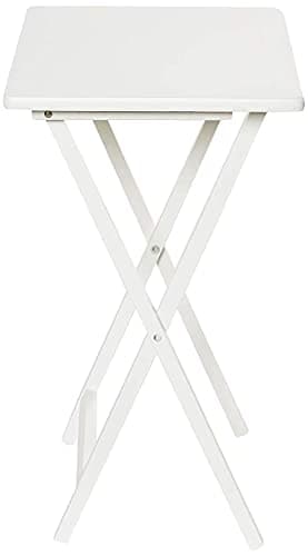 Unibos Indoor &Outdoor Tea Coffee Snacks Garden Camping TV Laptop Portable Folding Sturdy and Durable Rubber Wood Table (White) — view 4