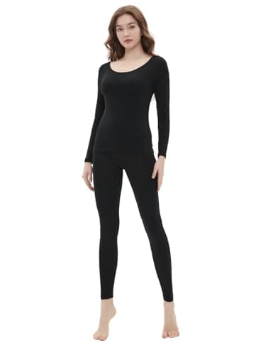 Vinconie Thermal Underwear Womens Bottom Thermal Underwear Set Ladies, 1 Pack Black, XS-S (6 8 10)
