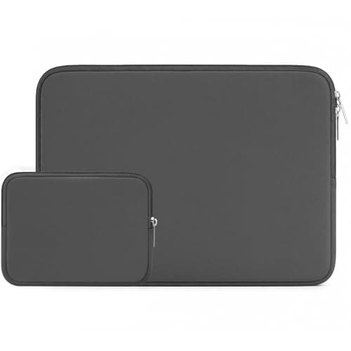 RAINYEAR 14 Inch Laptop Sleeve Case with Accessories Pouch, Grey
