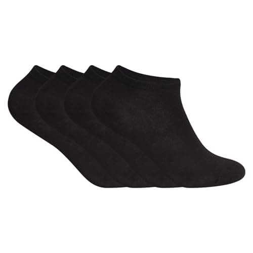 ArkXani Kids Trainer Socks, 3 Pairs, Low Cut, Sports Running, School Socks, Boys Girls, Casual (UK Size 12-3, Black)