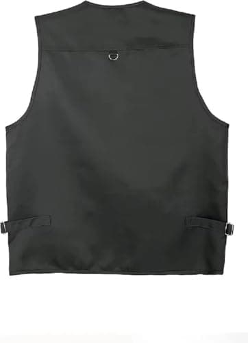 VL Men’s Workwear Waistcoat with Several Pockets Lightweight Outdoor Vest Jacket for Hiking, Safari & Travel Use (Charcoal, Medium) — view 2