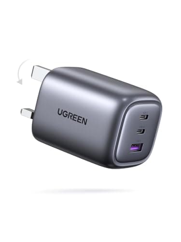 UGREEN USB C Plug 65W Nexode Foldable GaN Fast Charger 3-Port Charger