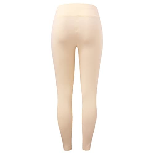 Thermal Tights for Women Fleece Tights Elastic Waist Thermal Leggings Winter Thermal Underwear Plain Thermal Trousers Lined Winter Trousers Seamless Thermal Leggings, beige, M — view 5