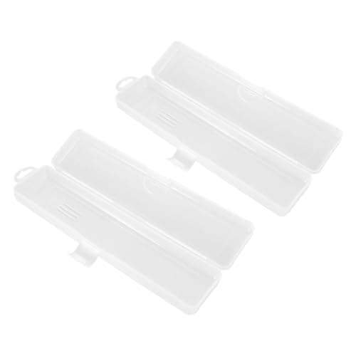 ABOOFAN 2pcs Portable Makeup Brush Storage Box with Cover for Travel Use