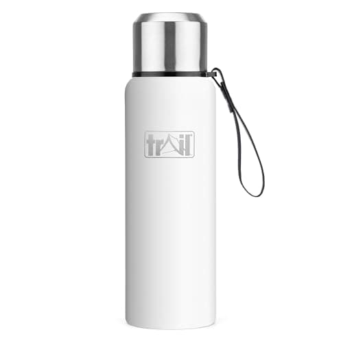 Trail Vacuum Flask with Strap, Camping & Travel, 1000ml, White