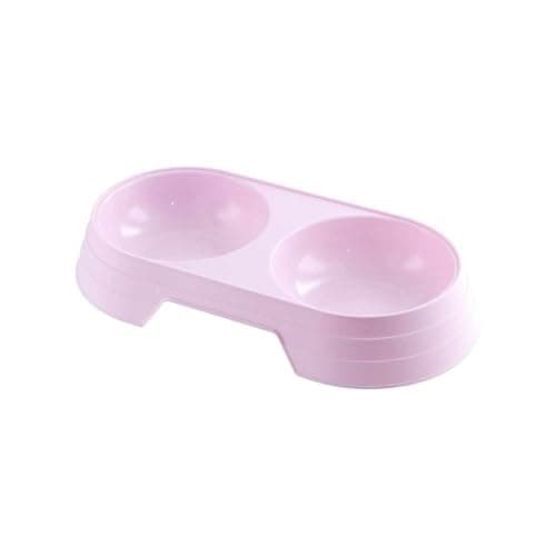Cat Food and Water Bowl,Double Plastic Dog Bowl Pet Dish Cat Feeders for Small Medium Size Pet Puppy Travel Outdoor Feeding Eating Drinking(purple)