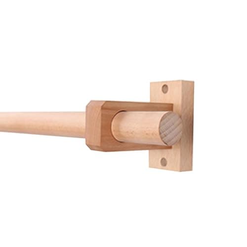 Thickened Solid Wood Curtain Rods - Nordic Style Single Pole (150CM) - Eco-Friendly, Paint-Free, Durable Wooden Brackets - Perfect Home Décor Solution