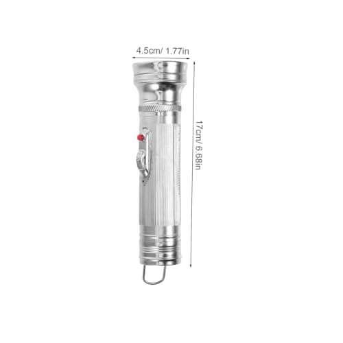 HYTROVE Portable Old-Fashioned Flashlight Metal Torch Small Size Battery Operated for Travel and Outdoor Activities — view 2
