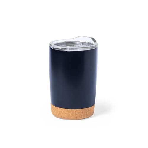 Personalised 380ml Stainless Steel Thermal Cup with Natural Cork Base & Transparent Lid - Double Wall Insulated Coffee Tumbler for Office & Travel — view 3