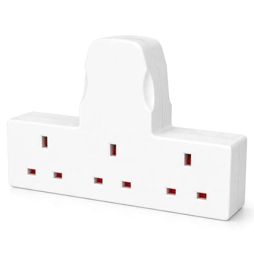 13A 3 Gang UK 3-Pin Power Adapter Multi Plug Socket Extender, Compact Cable-Free Design, BS 1363-3 Certified for Home, Kitchen & Office Use