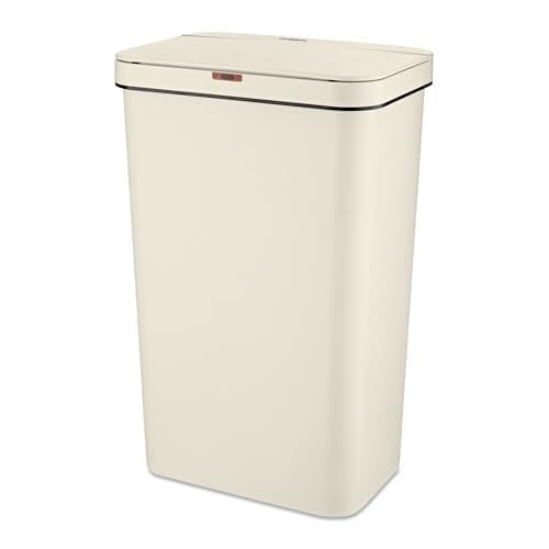 Tower T838005C Sensor Bin with Retainer Ring, Battery-Operated, 50L, Cream + Duracell Optimum pack of 4 AA — view 2
