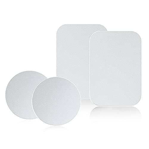 sphires 4 Pack Metal Plate for Magnetic Phone Car Mount 2 X Round and 2 X Rectangular Metal Plate for Car Magnetic Phone Holder