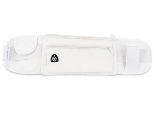 Umrah & Hajj White Waist Belt with Multiple Pockets – Travel Money Belt for Coins, Cash, Documents & Water Bottle Holder, Adjustable Pilgrimage Belt for Men & Women